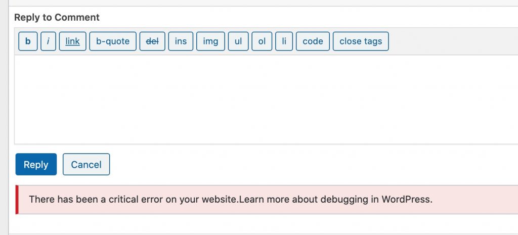 There has been a critical error on your website.Learn more about debugging in WordPress